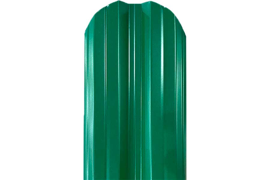 Евро-штакетник двухволновый (фигурный и прямой край)  ral 6029 "Зеленая мята" 2000 мм